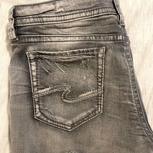 Cute Silver Jean Shorts